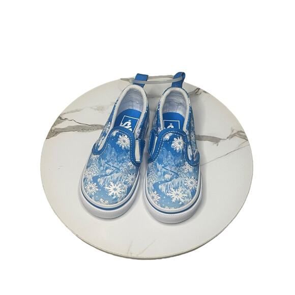Vans Blue Snowflake Slip Ons 6.5 Toddler - Picture 2 of 4